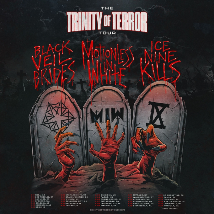 Trinity Of Terror Tour: Ice Nine Kills, Black Veil Brides & Motionless In White at Ralston Arena